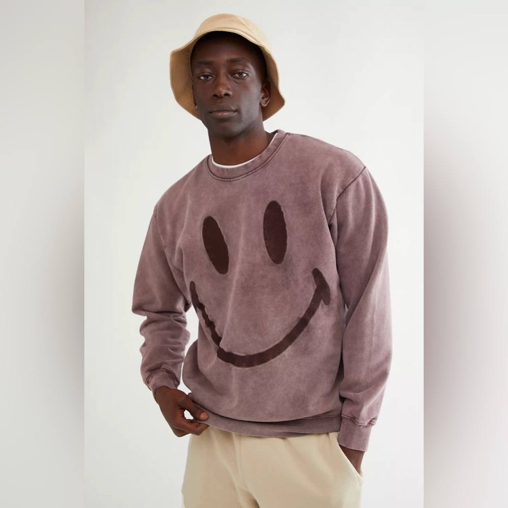 Market X/ Urban Outfitters Smiley Oversized Crew
Neck Sweatshirt Size Medium - Picture 1 of 12